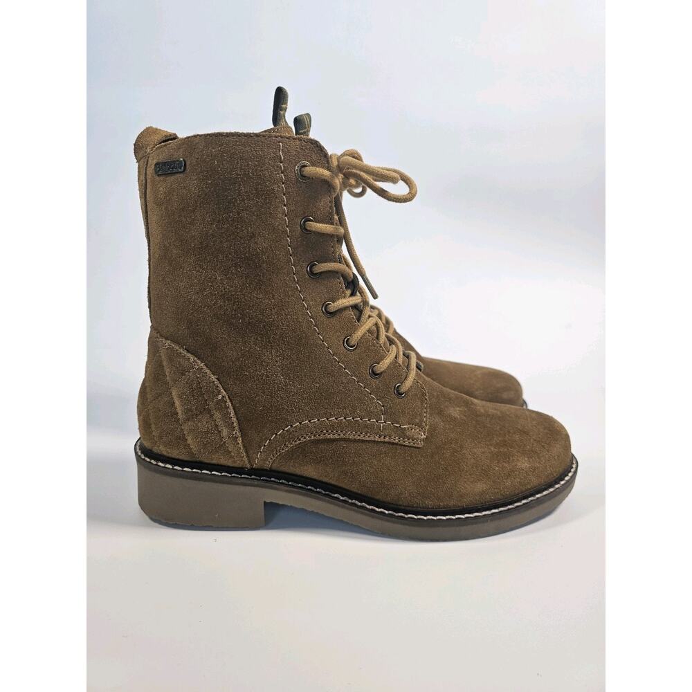 Barbour Alexandria Combat Boot Women Size 6 Beige Brown 50% Off Current Retail
